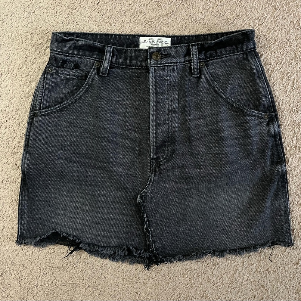We The Free Faded Black Brea Cutoff Mini Skirt